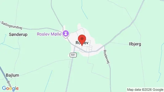 Huse til salg i Roslev - Foto fra Google Street View