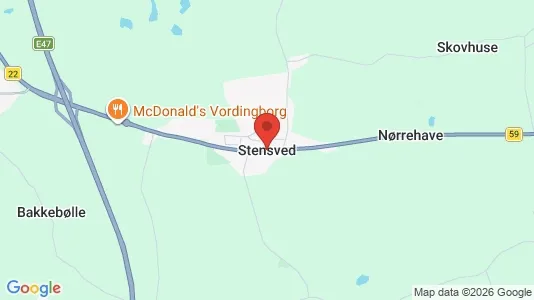 Huse til salg i Stensved - Foto fra Google Street View