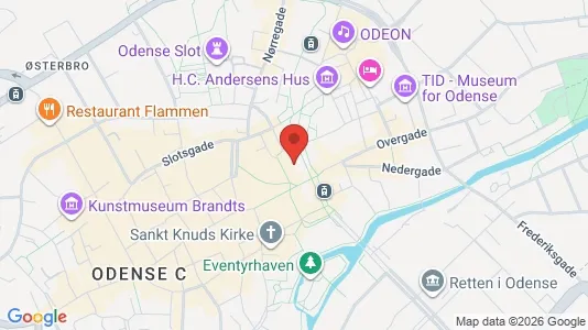 Lejligheder til leje i Odense C - kort over placeringen