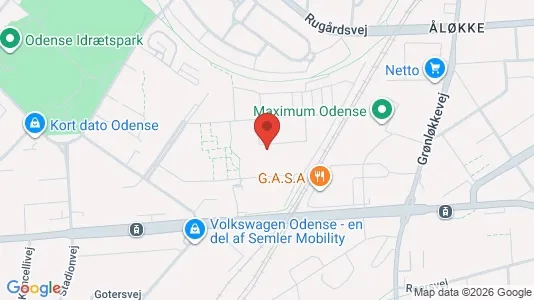 Lejligheder til leje i Odense V - kort over placeringen