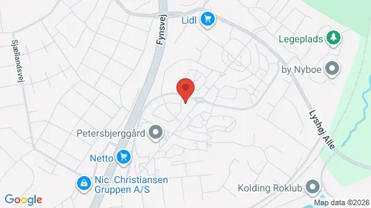 Andelsboliger til salg i Kolding - kort over placeringen