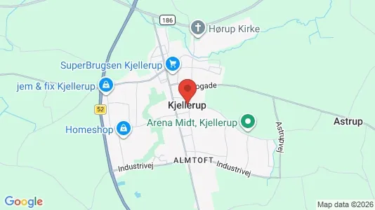 Huse til salg i Kjellerup - Foto fra Google Street View