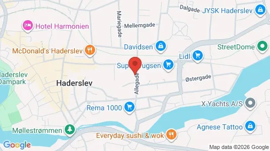 Lejligheder til salg i Haderslev - kort over placeringen