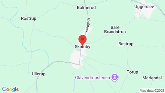 Huse til salg i Skamby - kort over placeringen