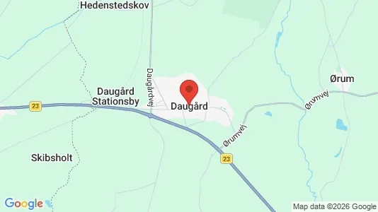 Huse til salg i Daugård - kort over placeringen