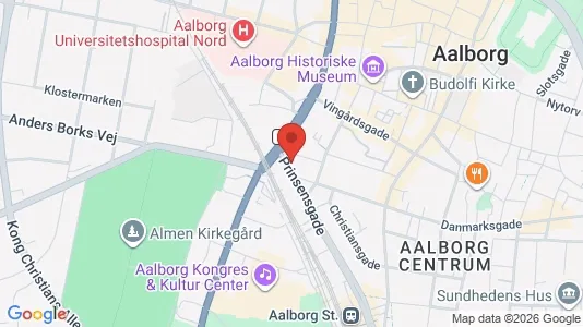 Lejligheder til leje i Aalborg Centrum - kort over placeringen