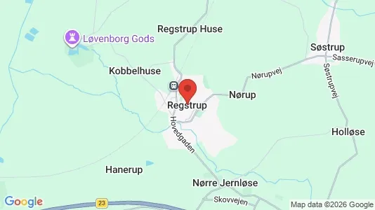 Huse til salg i Regstrup - kort over placeringen