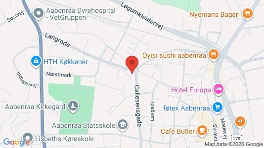 Lejligheder til salg i Aabenraa - kort over placeringen