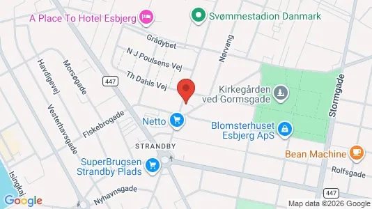 Lejligheder til salg i Esbjerg Centrum - kort over placeringen