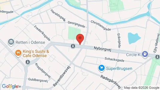 Lejligheder til leje i Odense C - kort over placeringen