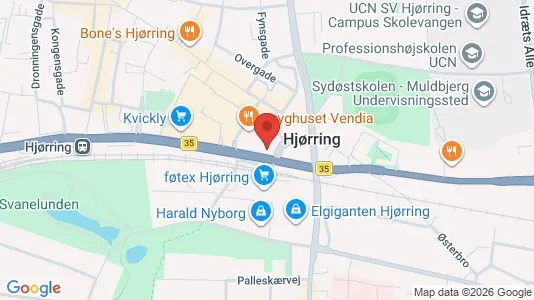 Lejligheder til leje i Hjørring - kort over placeringen
