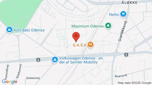 Lejligheder til leje i Odense V - kort over placeringen