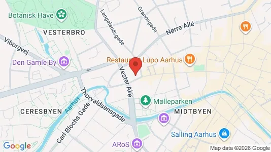 Lejligheder til leje i Århus C - kort over placeringen