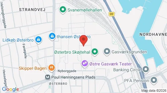 Lejligheder til leje i Østerbro - kort over placeringen