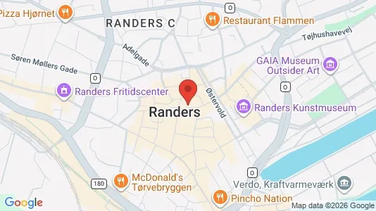 Lejligheder til leje i Randers C - kort over placeringen