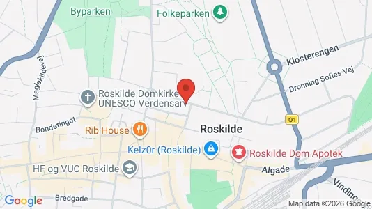 Lejligheder til salg i Roskilde - kort over placeringen
