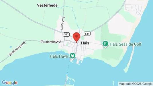 Sommerhuse til salg i Hals - kort over placeringen