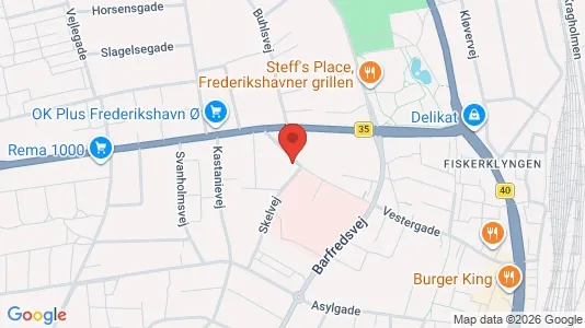 Lejligheder til leje i Frederikshavn - kort over placeringen