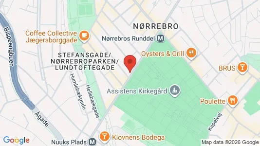 Lejligheder til salg i Nørrebro - kort over placeringen