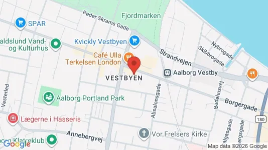 Værelser til leje i Aalborg Centrum - kort over placeringen