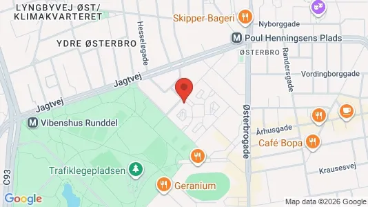 Lejligheder til leje i Østerbro - kort over placeringen