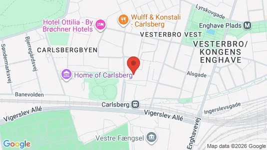 Lejligheder til salg i Vesterbro - kort over placeringen