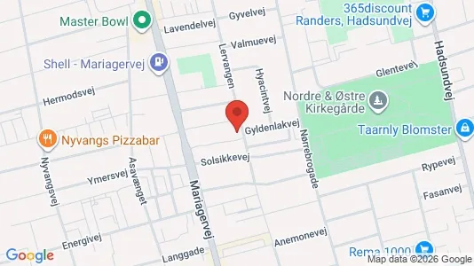 Lejligheder til salg i Randers NØ - kort over placeringen