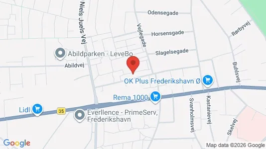 Lejligheder til leje i Frederikshavn - kort over placeringen