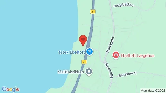 Lejligheder til salg i Ebeltoft - kort over placeringen