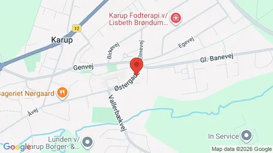 Lejligheder til leje i Karup J - kort over placeringen