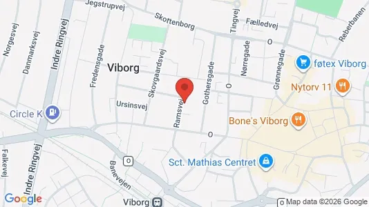 Lejligheder til leje i Viborg - kort over placeringen