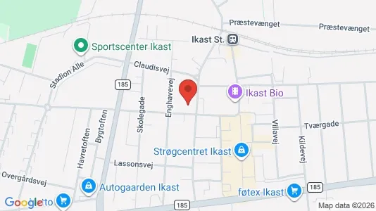 Lejligheder til leje i Ikast - kort over placeringen