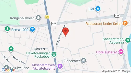 Lejligheder til leje i Aabenraa - kort over placeringen