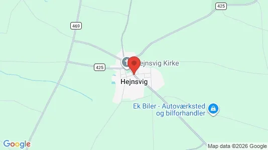 Huse til salg i Hejnsvig - kort over placeringen