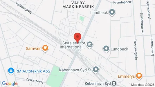 Lejligheder til leje i Valby - kort over placeringen