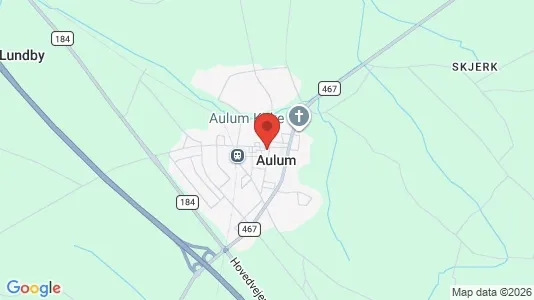 Huse til salg i Aulum - kort over placeringen
