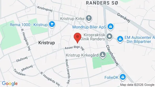 Lejligheder til salg i Randers SØ - kort over placeringen