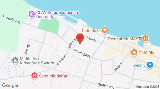 Lejligheder til salg i Middelfart - kort over placeringen