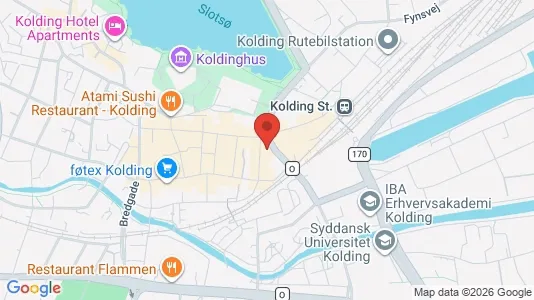 Lejligheder til leje i Kolding - kort over placeringen
