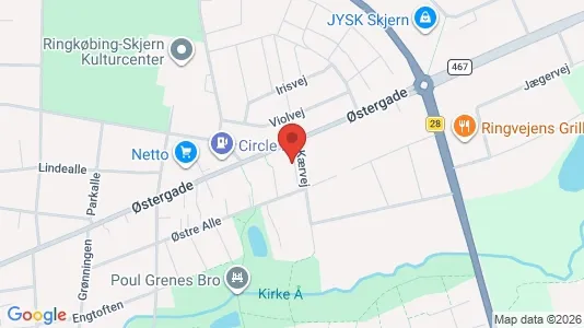 Lejligheder til leje i Skjern - kort over placeringen