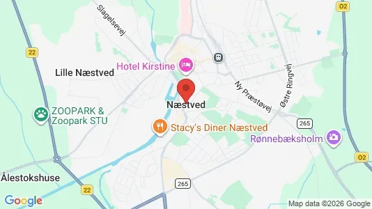 Huse til salg i Næstved - kort over placeringen