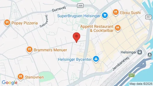 Andelsboliger til salg i Helsingør - kort over placeringen