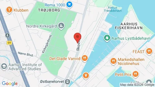 Lejligheder til salg i Århus C - kort over placeringen