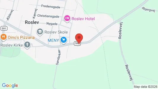 Lejligheder til leje i Roslev - kort over placeringen