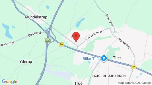 Rækkehuse til leje i Tilst - kort over placeringen