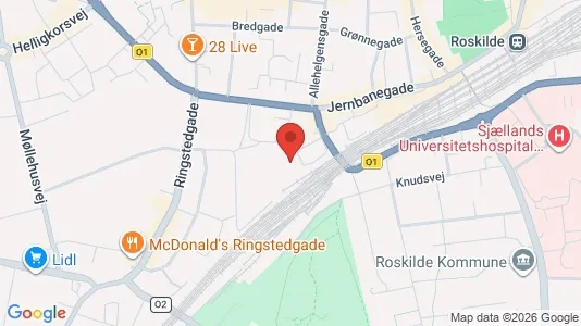 Lejligheder til salg i Roskilde - kort over placeringen