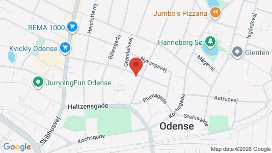 Lejligheder til salg i Odense C - kort over placeringen
