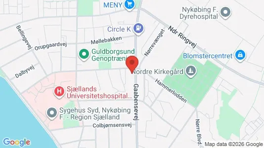 Lejligheder til salg i Nykøbing Falster - kort over placeringen
