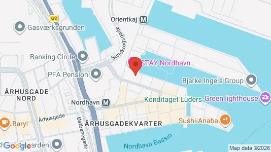 Lejligheder til leje i Nordhavn - kort over placeringen
