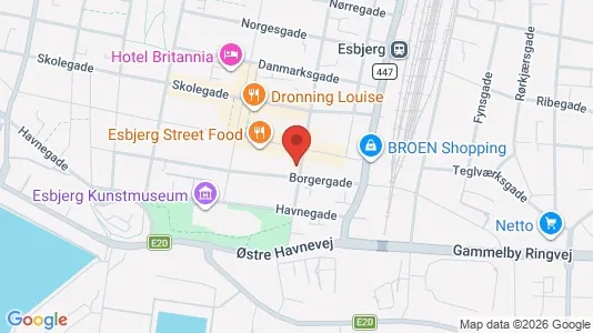 Lejligheder til leje i Esbjerg Centrum - kort over placeringen